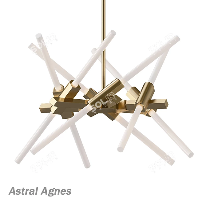 Linger LED Abstract Chandelier - Illuminate Your Space 3D model image 4