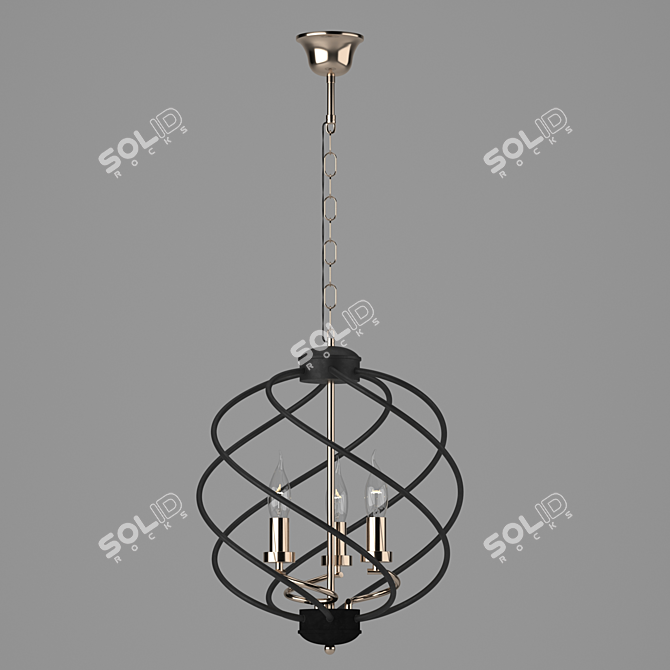 Eurosvet Sorrel Black Chandelier 3D model image 1