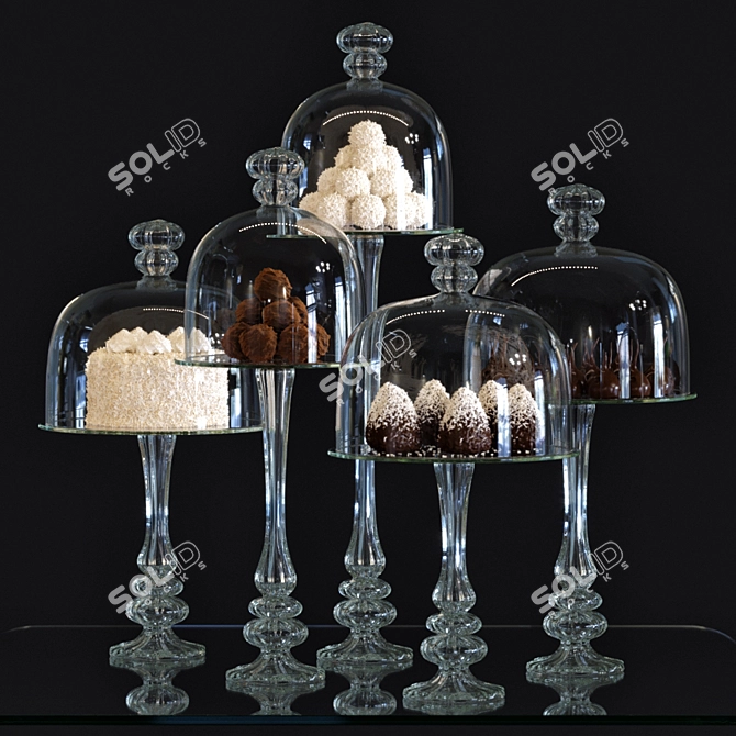 Elegant Cake Holder Set 3D model image 1