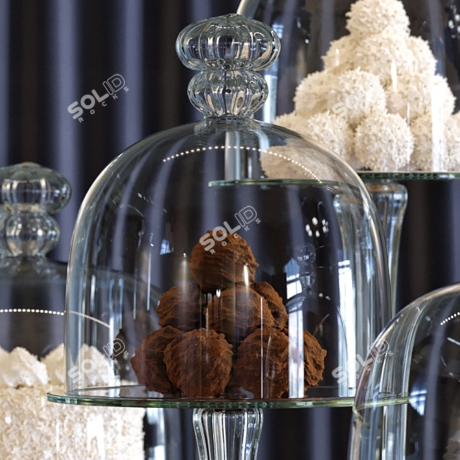 Elegant Cake Holder Set 3D model image 2