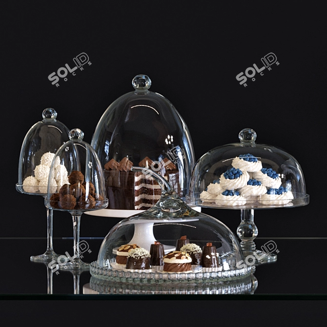 Deluxe Cake Stand & Cover 3D model image 1