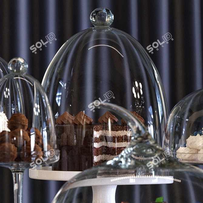 Deluxe Cake Stand & Cover 3D model image 3