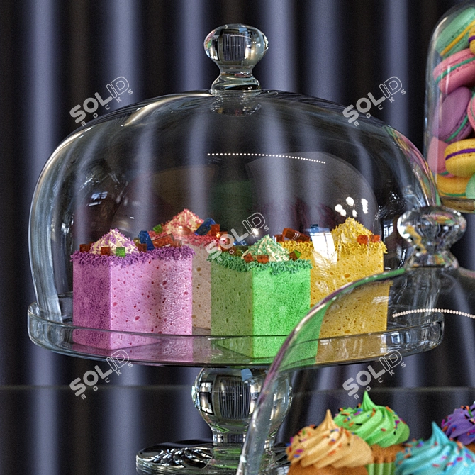 Deluxe Cake Holder Set 3D model image 2