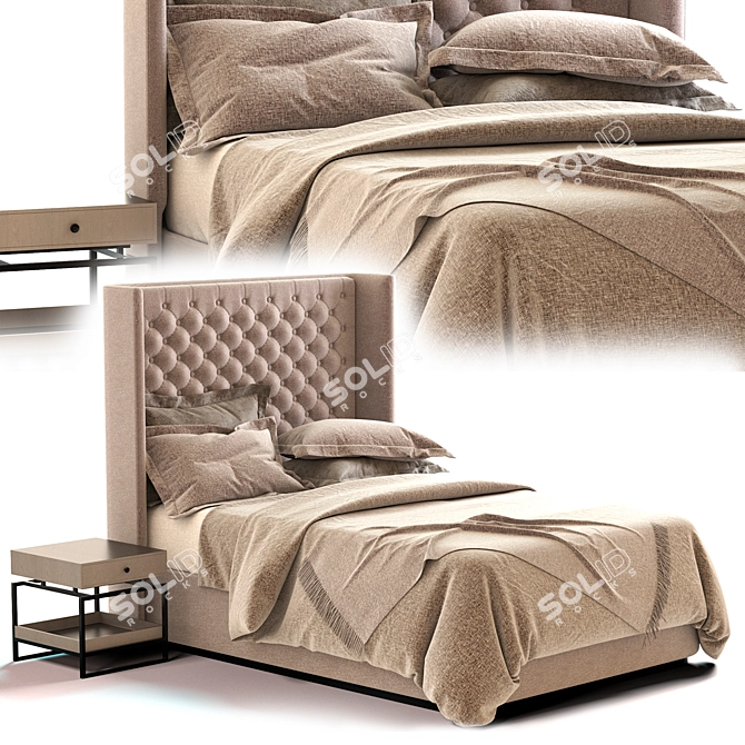 New Design Bed Set - Modern and Stylish Furniture 3D model image 5