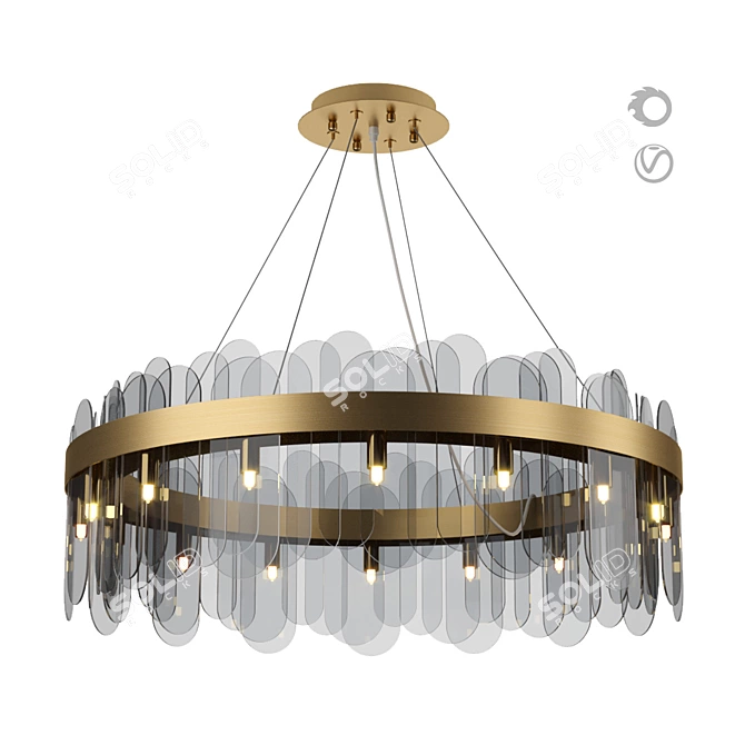 Smokey Blount Chandelier: Modern Elegance 3D model image 1