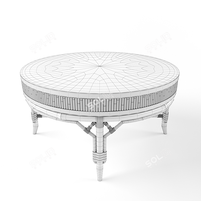 Coastal Rattan Coffee Table 3D model image 2