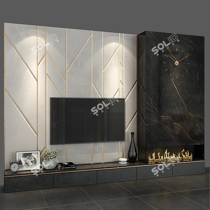 Modern TV Stand Set in 0137 3D model image 2