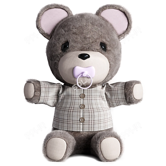 Furry Bear Toy 3D model image 1