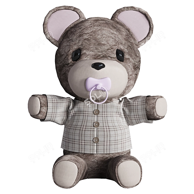 Furry Bear Toy 3D model image 2