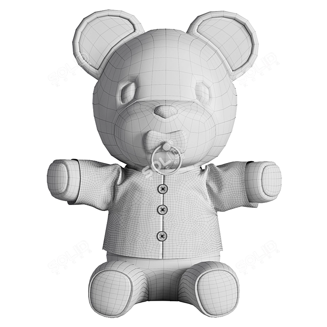 Furry Bear Toy 3D model image 3