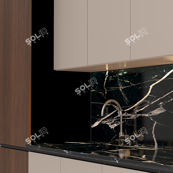 Sleek 2015 Kitchen Design 3D model image 3