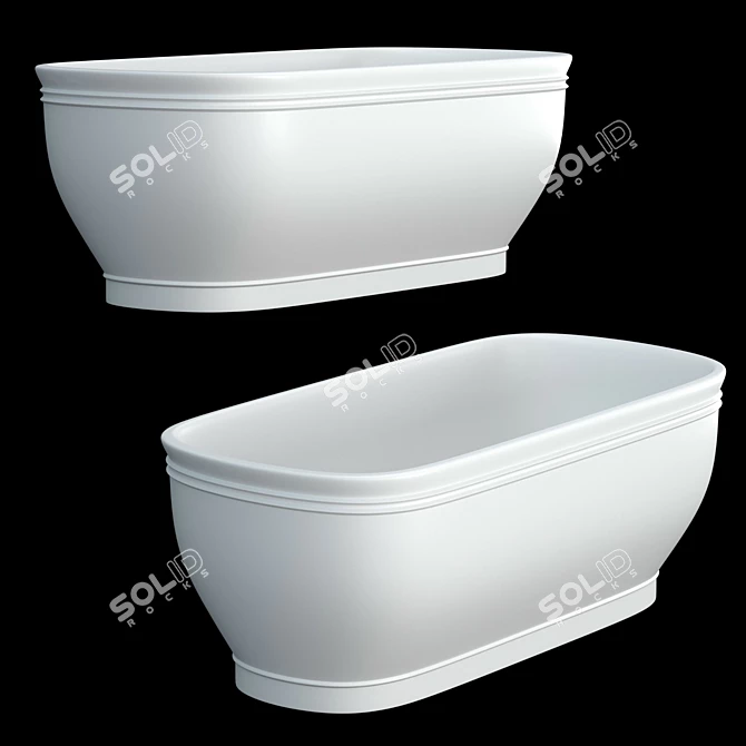Elegant Celine Petite Freestanding Bathtub 3D model image 3