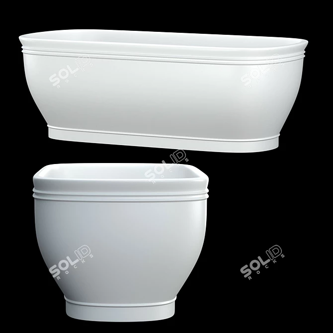 Elegant Celine Petite Freestanding Bathtub 3D model image 4