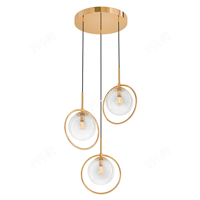 Vintage Retro Pendant Light for Kitchen 3D model image 2