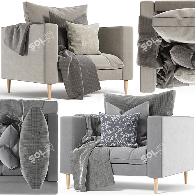 Modern Single Sofa: Stylish & Comfortable 3D model image 1