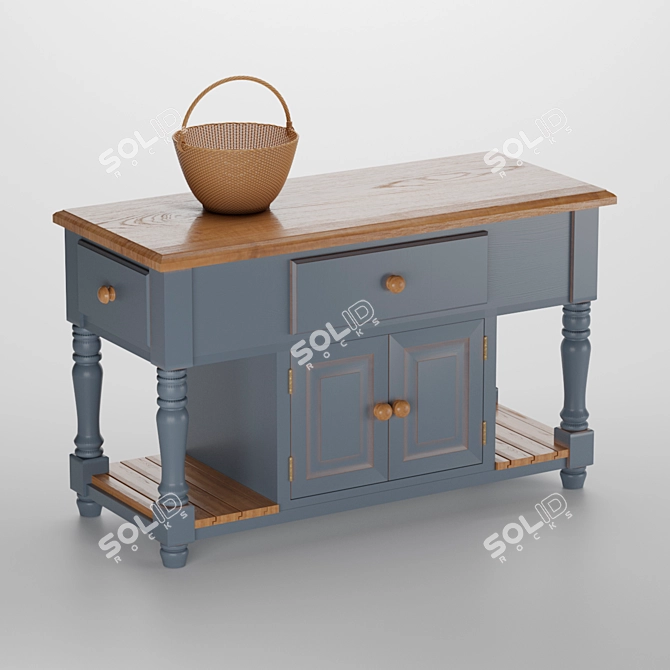 Vintage Kitchen Island Vivien 3D model image 2