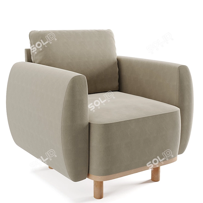 Comfortable GRUNNARP Armchair 3D model image 1