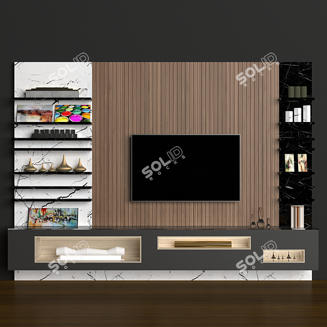 Modern TV Wall Unit - 3D Models 3D model image 1