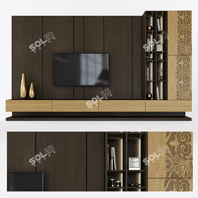 Sleek TV Stand Set | Modern Design 3D model image 1