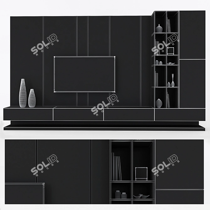 Sleek TV Stand Set | Modern Design 3D model image 3