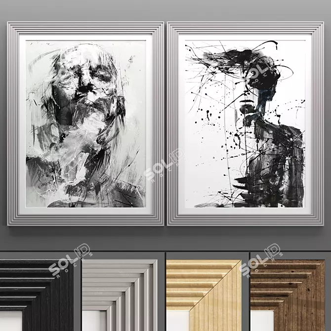Modern Art Frame 562 - 2 Frames, 4 Texture 3D model image 1