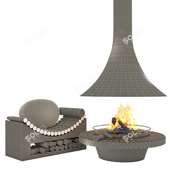 2014 Fireplace: V-Ray+Corona Render 3D model image 3