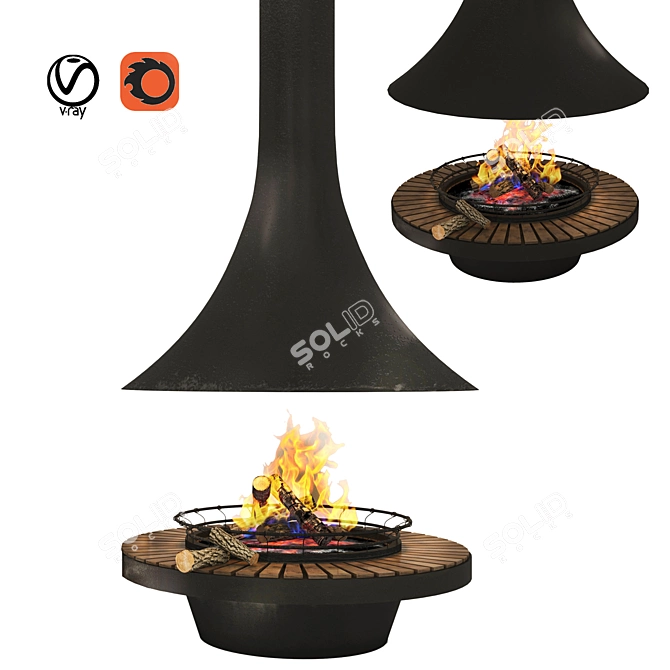 2014 Fireplace: V-Ray+Corona Render 3D model image 7