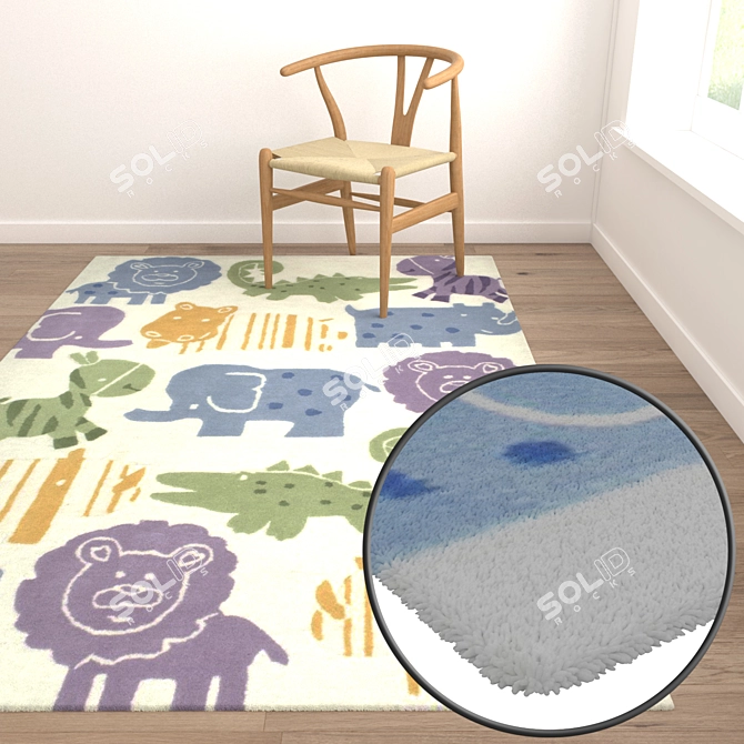 High-Quality Carpets Set with Various Textures 3D model image 5