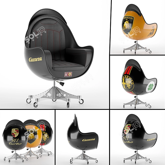 Modern Ergonomic Armchair 3D model image 1