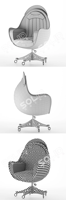 Modern Ergonomic Armchair 3D model image 2