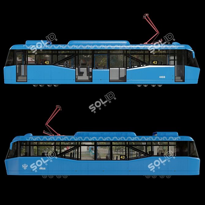 Versatile LM-2008 Tram Car 3D model image 3