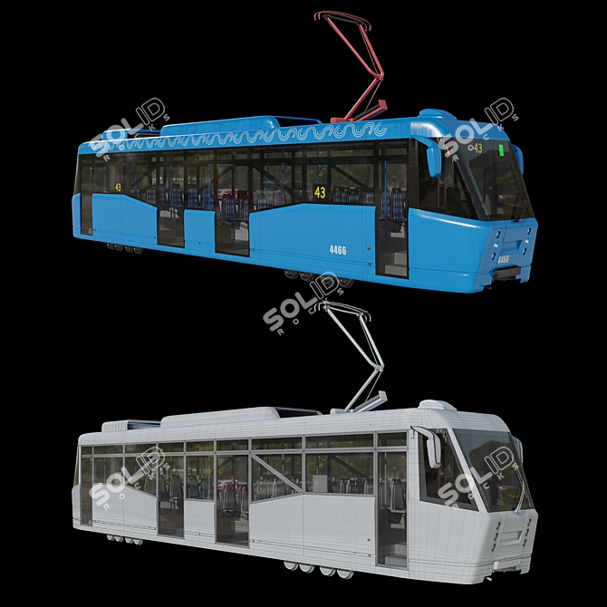 Versatile LM-2008 Tram Car 3D model image 4