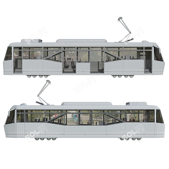 Versatile LM-2008 Tram Car 3D model image 7