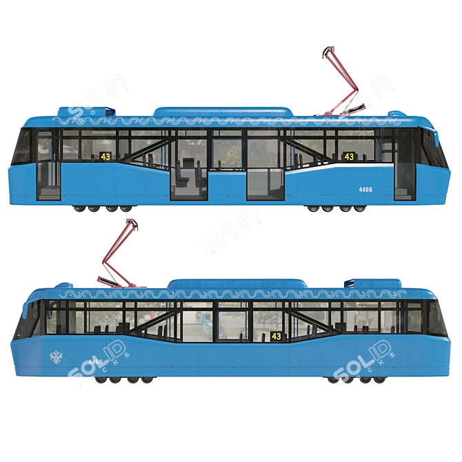 Versatile LM-2008 Tram Car 3D model image 10