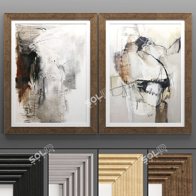 Modern Texture Art Frame 563 3D model image 1