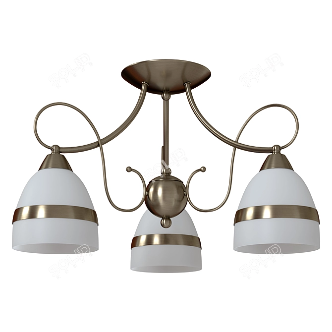 Italian Bronze Ceiling Chandelier 3D model image 1