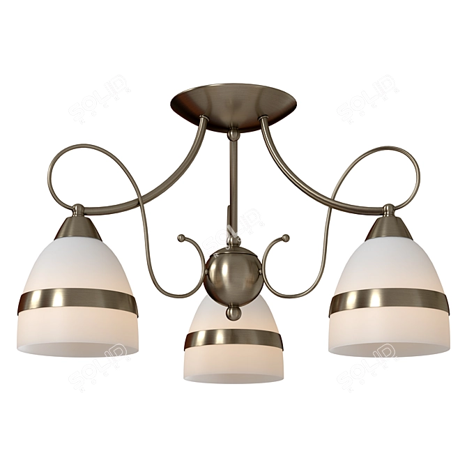 Italian Bronze Ceiling Chandelier 3D model image 2