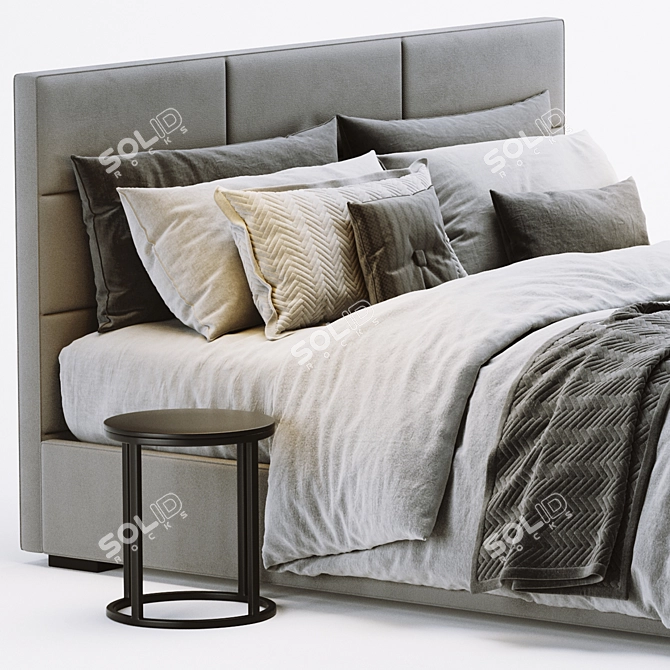 Modena Glamour Bed - Luxurious RH Design 3D model image 2