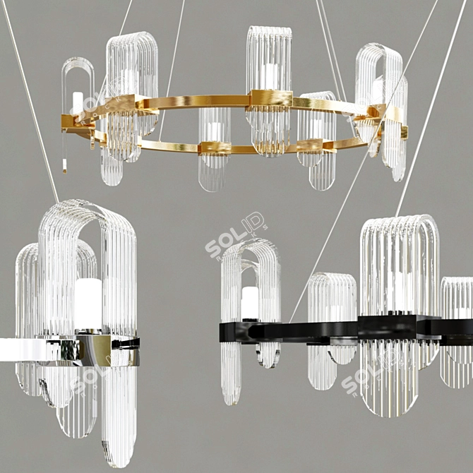 Elegant Anabel Pendant Light 3D model image 2