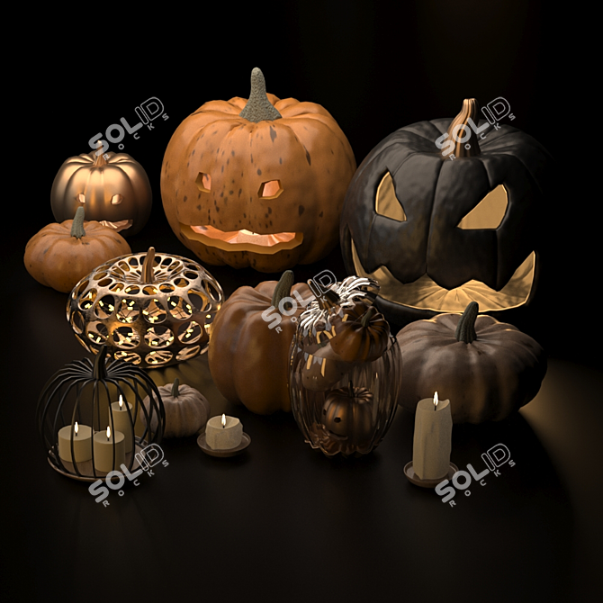 Spooky Halloween Décor Set 3D model image 3