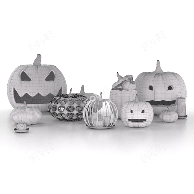 Spooky Halloween Décor Set 3D model image 7