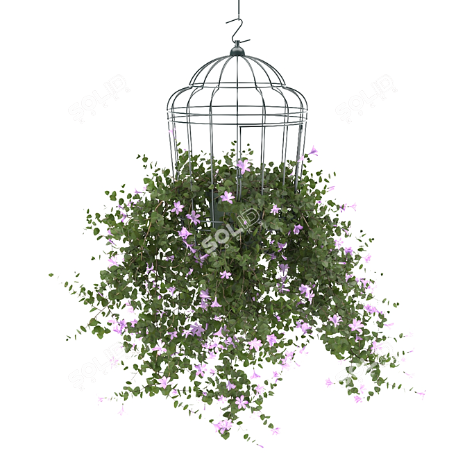 Floral Haven: Bird Cage Planters 3D model image 2