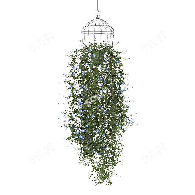 Floral Haven: Bird Cage Planters 3D model image 3