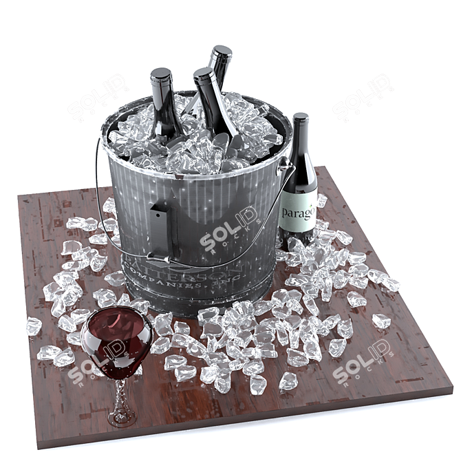 Elegant Wine Set 3D model image 2