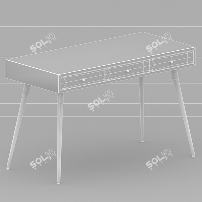  Modern Wooden Desk with V-Ray Compatibility 3D model image 2