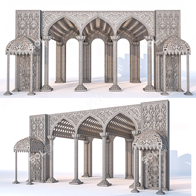 Arabic-style Amphitheater Facade 3D model image 1