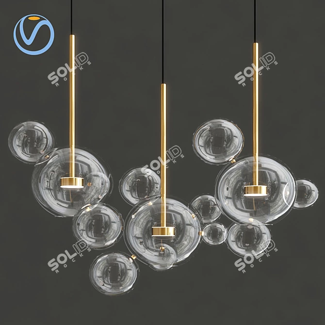Bolle Linear 14 Bubbles: Vibrant Spherical Decor 3D model image 1