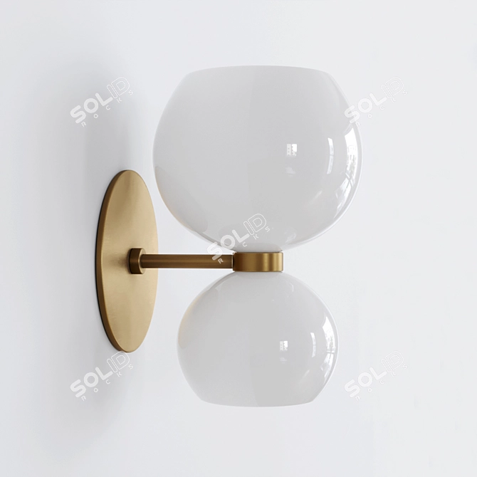 Elegant Dual-Light Wall Sconce 3D model image 2