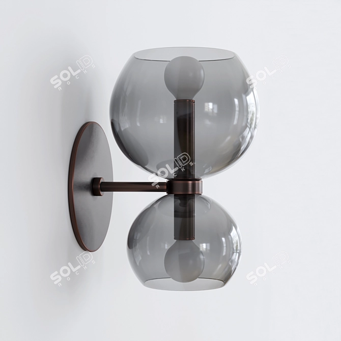 Elegant Dual-Light Wall Sconce 3D model image 3