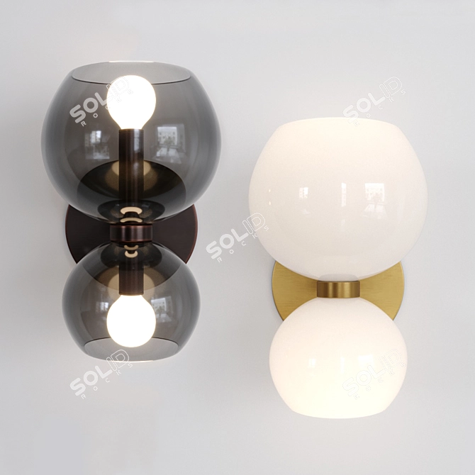 Elegant Dual-Light Wall Sconce 3D model image 5